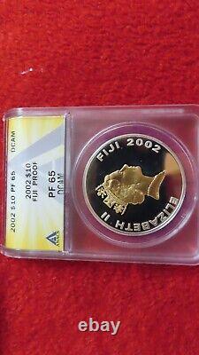 2002 Fiji $10 Westminster Abbey Choirers Gold Gilt Silver Proof Coin NGC PR PF65