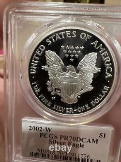 2002 W Proof Silver Eagle Pcgs Pr 70 Mercanti