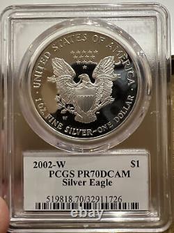 2002 W Proof Silver Eagle Pcgs Pr 70 Mercanti