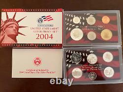 2003 2004 U. S. MINT SILVER PROOF SET 21 Coins Total