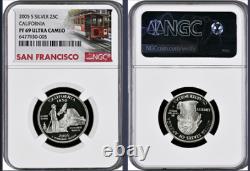 2005-S 11-coin Silver Proof Set NGC Graded San Francisco Trolley Car label