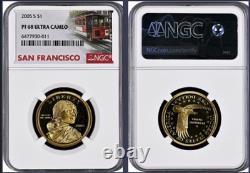 2005-S 11-coin Silver Proof Set NGC Graded San Francisco Trolley Car label