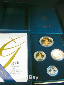 2005 W American Gold Eagle 4 Coin Proof Set w Box COA Platinum Silver Palladium