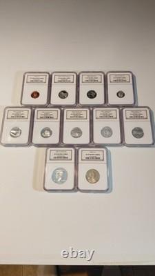 2005-s Silver Proof Set- 11 Coins Ngc Graded Pf69 Ultra Cameo