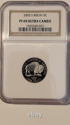 2005-s Silver Proof Set- 11 Coins Ngc Graded Pf69 Ultra Cameo