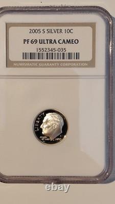 2005-s Silver Proof Set- 11 Coins Ngc Graded Pf69 Ultra Cameo