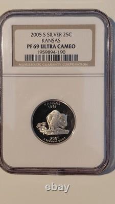 2005-s Silver Proof Set- 11 Coins Ngc Graded Pf69 Ultra Cameo