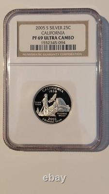 2005-s Silver Proof Set- 11 Coins Ngc Graded Pf69 Ultra Cameo