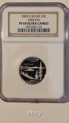 2005-s Silver Proof Set- 11 Coins Ngc Graded Pf69 Ultra Cameo