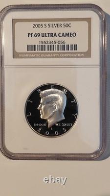 2005-s Silver Proof Set- 11 Coins Ngc Graded Pf69 Ultra Cameo
