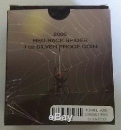 2006 $1 Dds Redback Spider 1oz Silver Proof Coin Original Issue