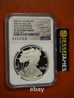 2006 W Proof Silver Eagle Ngc Pf70 From 20th Anniversary Set Black 