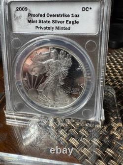 2009 Daniel Carr Proofed Overstrike 1 Ounce American Silver Eagle, DC Proof
