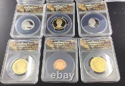 2010-S 14 Coin Silver Proof Set ANACS PR70DCAM-Cherry Wood case Included