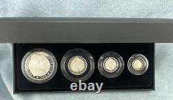 2010 UK BRITANNIA 4 Coins Silver Proof Set withBox & COA, Limited Mintage