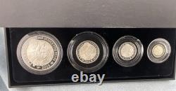 2010 UK BRITANNIA 4 Coins Silver Proof Set withBox & COA, Limited Mintage