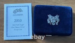 2010 W American Silver Eagle U. S. Mint Proof In Box & Certificate