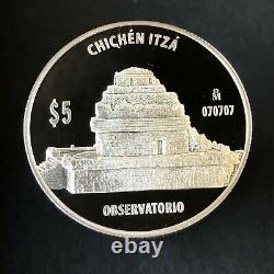 2011 Mexico Chichen Itza 5 Pesos 3-Coin Silver Proof Set in Banco De Mexico Box