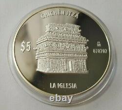 2011 Mexico Chichen Itza 5 Pesos 3-Coin Silver Proof Set in Banco De Mexico Box