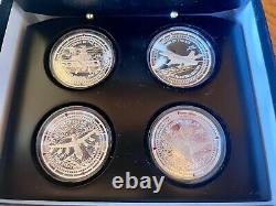 2011 Niue Legends Of The Air Set of 4 Silver Proof Coins With Boxes & COA #0326