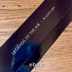 2011 Niue Legends Of The Air Set of 4 Silver Proof Coins With Boxes & COA #0326