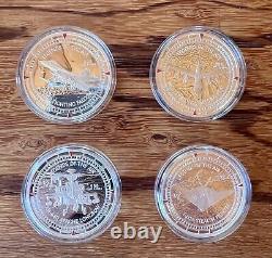 2011 Niue Legends Of The Air Set of 4 Silver Proof Coins With Boxes & COA #0326