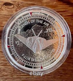 2011 Niue Legends Of The Air Set of 4 Silver Proof Coins With Boxes & COA #0326