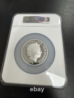 2012 5 oz Silver LONDON OLYMPICS Great Britain 10 Pounds Britannia NGC PF70