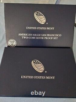 2012 Proof & Reverse Proof 2 Coin Silver Eagle Set. Includes All Ogp & Coa