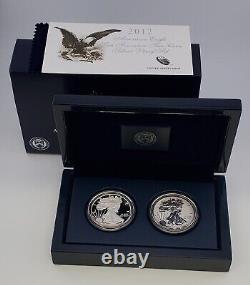2012 S Reverse Proof Silver Eagle 2 Coin San Francisco Set With Box/coa