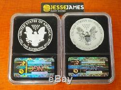 2012 S Reverse Proof Silver Eagle Ngc Pf70 Pf70 San Francisco 2 Coin Set Black