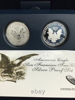 2012-S Silver Eagle Two Coin Set Reverse Proof Mint withBOX