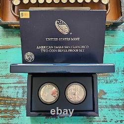 2012 S Two-Coin Silver Proof Set American Eagle San Francisco withBox COA/OGP