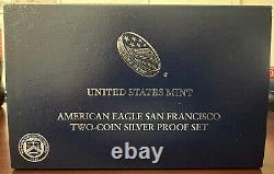 2012 US Mint Silver Eagle 2 Coin Silver Proof And Reverse Proof Set