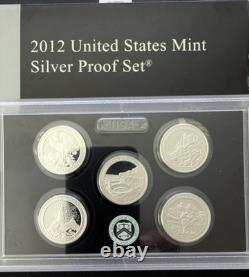 2012 US Mint Silver Proof Set 14 Coins Set (with 7 90% Silver Coins) withBox & COA