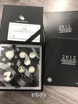 2012 United States Mint Limited Edition Silver Proof 8 Coin Set Box/COA Toning
