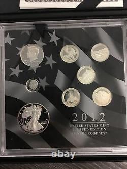 2012 United States Mint Limited Edition Silver Proof 8 Coin Set Box/COA Toning