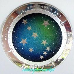 2013 Australia Southern Sky PAVO 1oz Proof Colored Silver Domed Coin NGC PF70 UC