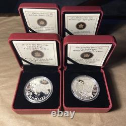 2013 Canada Silver Bald Eagle 4 Coin Set