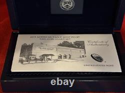 2013 W American Silver Eagle West Point Set Proof & Reverse NGC Two Coins Graded