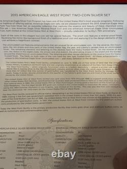 2013 W American Silver Eagle West Point Set Proof & Reverse NGC Two Coins Graded