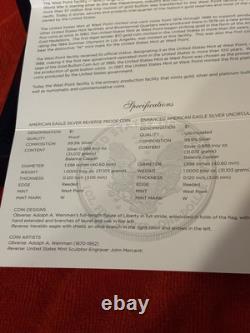 2013 W American Silver Eagle West Point Set Proof & Reverse NGC Two Coins Graded