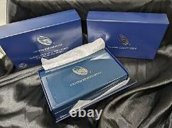 2013 W Dollar Silver American Eagle West Point Proof -2 Coin Set + Box & COA