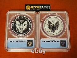 2013 W Reverse Proof Silver Eagle Anacs Rp70 Eu70 2 Coin West Point Set