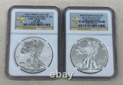 2013 W Reverse Proof Silver Eagle NGC PF70 & Enhanced SP70 2 Coin West Point Set