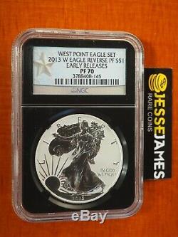 2013 W Reverse Proof Silver Eagle Ngc Pf70 Early Releases Black Core One Coin