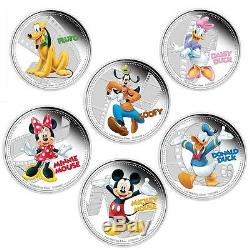 2014 $2 Disney Mickey & Friends 1oz Silver Proof Six Coin Set 6 Coin Set