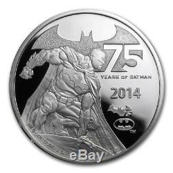 2014 Niue $5 Fine Silver Proof Coin DC Comics 75th of Batman 2 Oz
