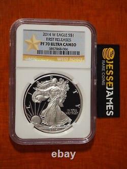 2014 W Proof Silver Eagle Ngc Pf70 Ultra Cameo First Releases Gold Star Label