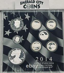 2014-s Limited Edition Silver Proof Set Ucam 8 Coin Set Box/coa Gem/unc
